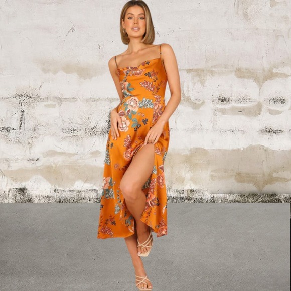 Petal & Pup Dresses & Skirts - Petal and Pup Womens Alejandra Cowl Neck Midi Dress-Size 4